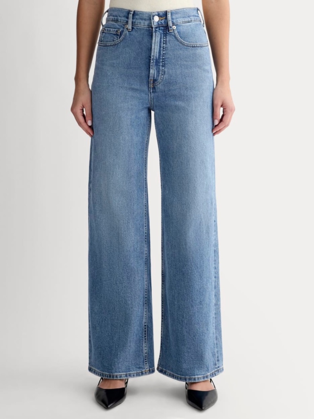 Everlane Way-High Sailor Jeans Vintage Blue 27 Short High Rise Wide Leg
